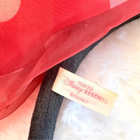 Authentic Tokyo Disney Resort Japan Minnie Mouse Ears Headband Big Bow Dots red - Picture 5 of 5